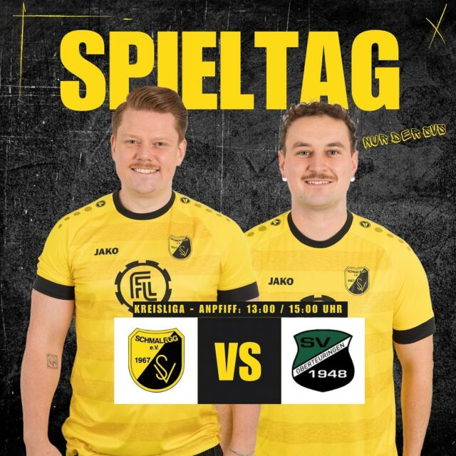 🔥SPIELTAG🔥

2. Mannschaft
🆚 SV Oberteuringen 2
⏰ 13:00
📍 Sportplatz Schmalegg

1. Mannschaft
🆚  SV Oberteuringen 
⏰ 15:00 Uhr
📍 Sportplatz Schmalegg

Wir freuen uns auf euer kommen🙌🏻

#nurdersvs⚫️🟡